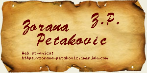 Zorana Petaković vizit kartica